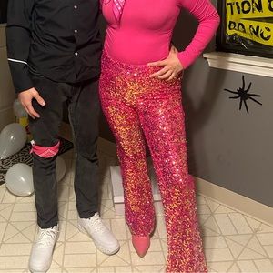 Pink sparkle pants